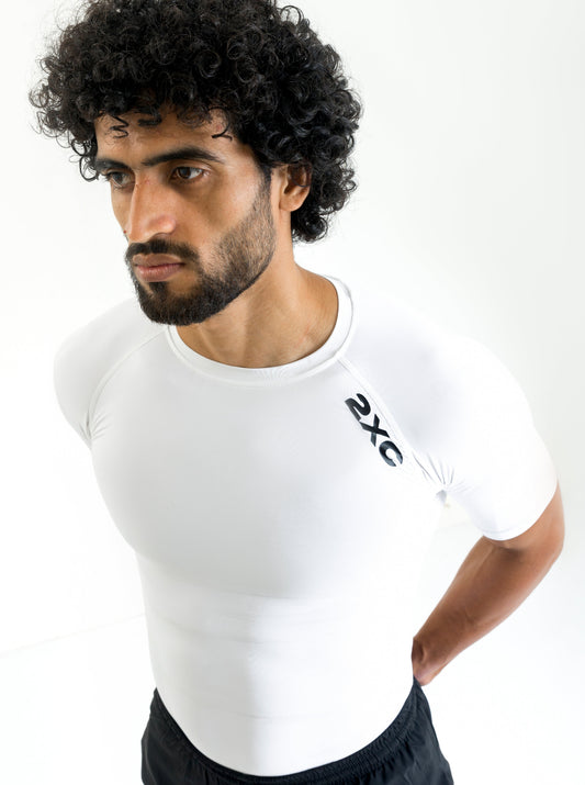 WHITE HALF SLEEVE COMPRESSION