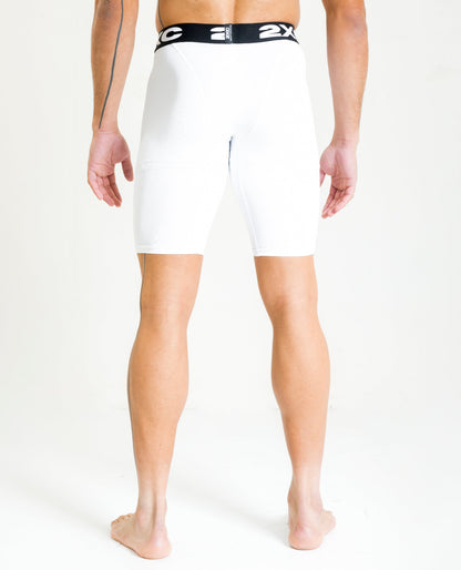 WHITE HALF BOTTOM COMPRESSION